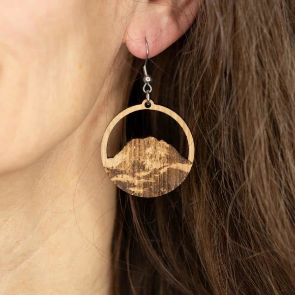 Boucles d'oreilles en bois de chêne, Moléson – Image 3