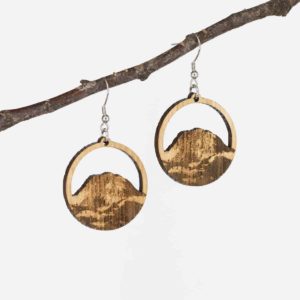 Boucles d'oreilles en bois de chêne, Moléson