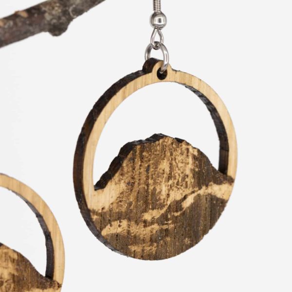 Boucles d'oreilles en bois de chêne, Moléson – Image 2