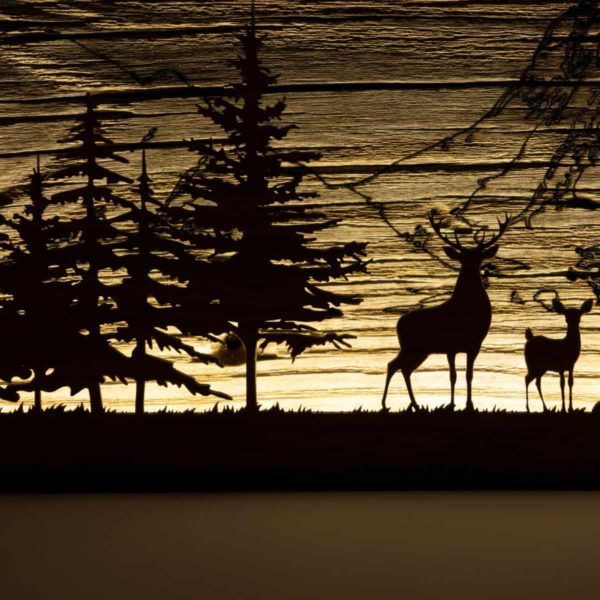 Tableau lumineux Cerf et Forêt 3_ 90x360mm – Image 5