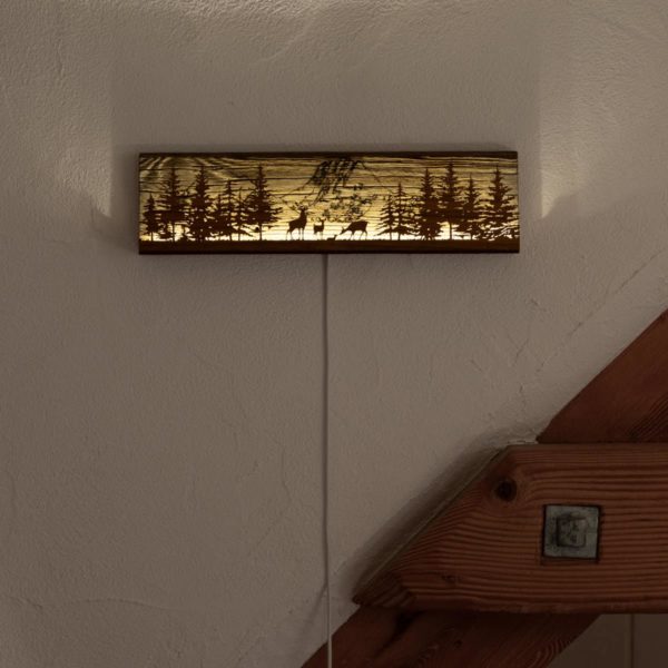 Tableau lumineux Cerf et Forêt 3_ 90x360mm – Image 8