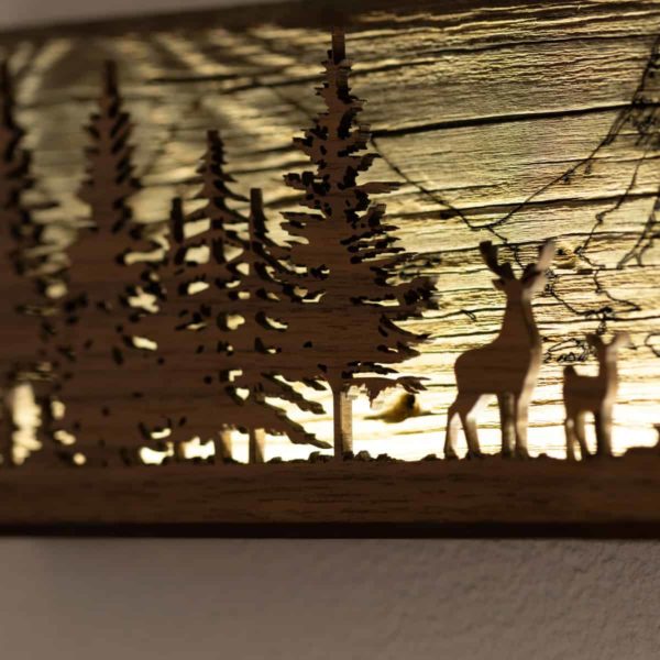 Tableau lumineux Cerf et Forêt 3_ 90x360mm – Image 2