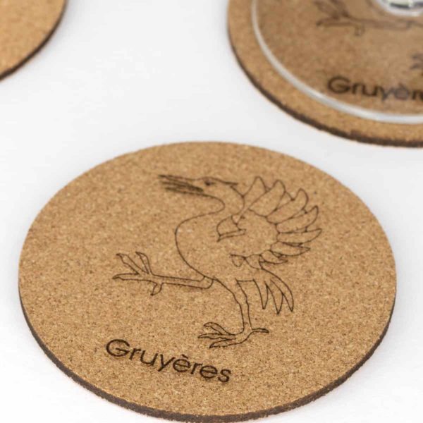 Sous-verre Gruyère "A" 90mm en liège – Image 2