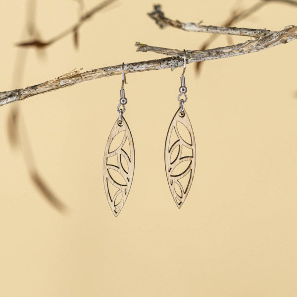 Boucles d'oreilles en bois de chêne, Surf – Image 3