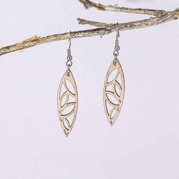 Boucles d'oreilles en bois de chêne, Surf – Image 2