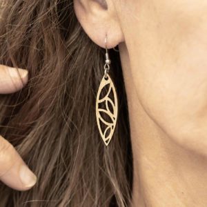 Boucles d'oreilles en bois de chêne, Surf