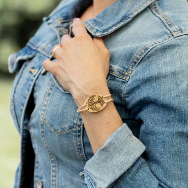 Bracelet en bois de chêne, Arbre de Vie – Image 2