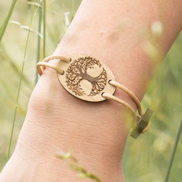Bracelet en bois de chêne, Arbre de Vie – Image 4