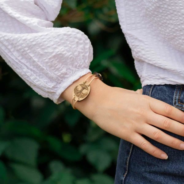 Bracelet en bois de chêne, Arbre de Vie – Image 3