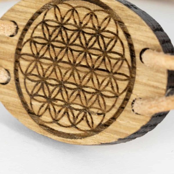 Bracelet en bois de chêne, Fleur de Vie – Image 5