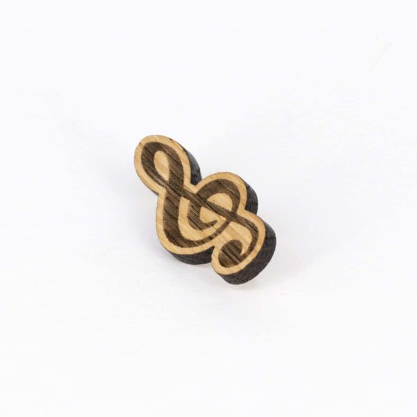 Broche en bois de chêne, Clef de Sol – Image 3