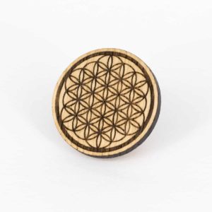 Broche en bois de chêne, Fleur de Vie