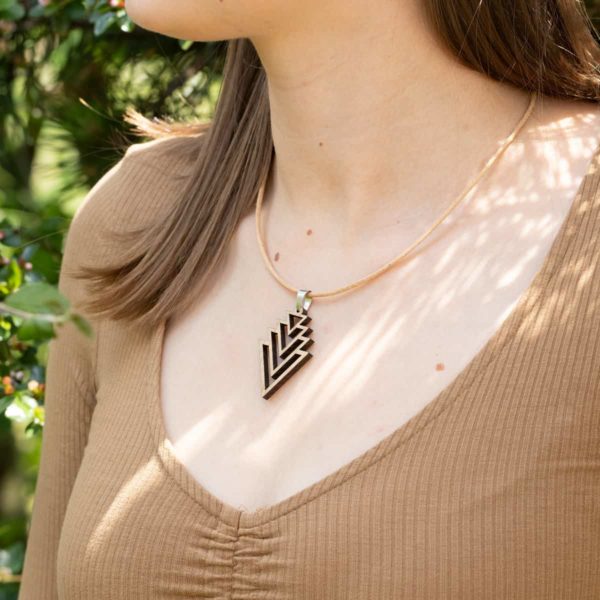 Pendentif en bois de chêne, Triangles – Image 6