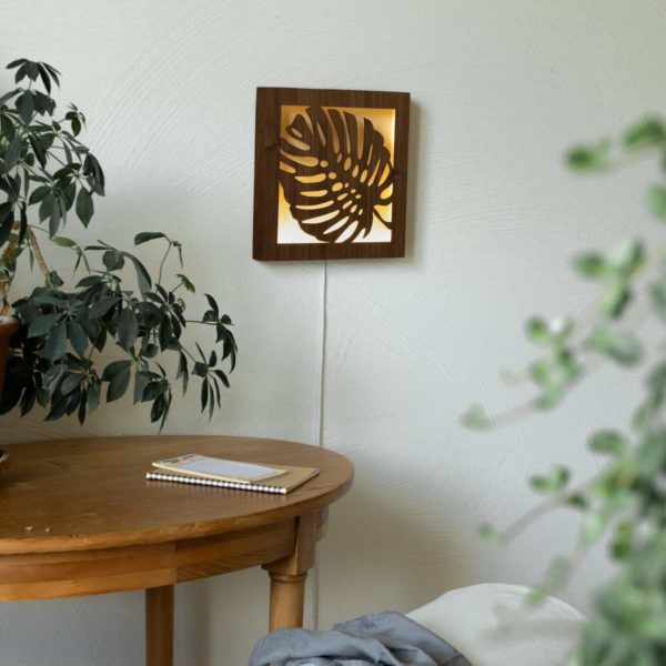 Tableau LED 290x290mm, Monstera