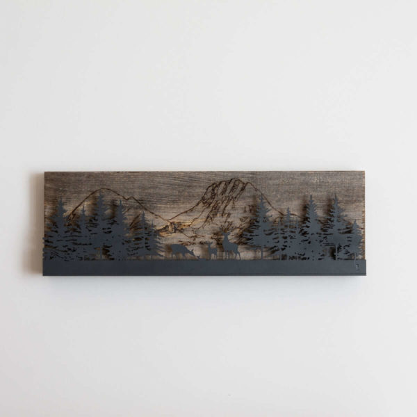 Tableau LED sans fil, 160x500 mm, gravure Moléson sur vieux bois