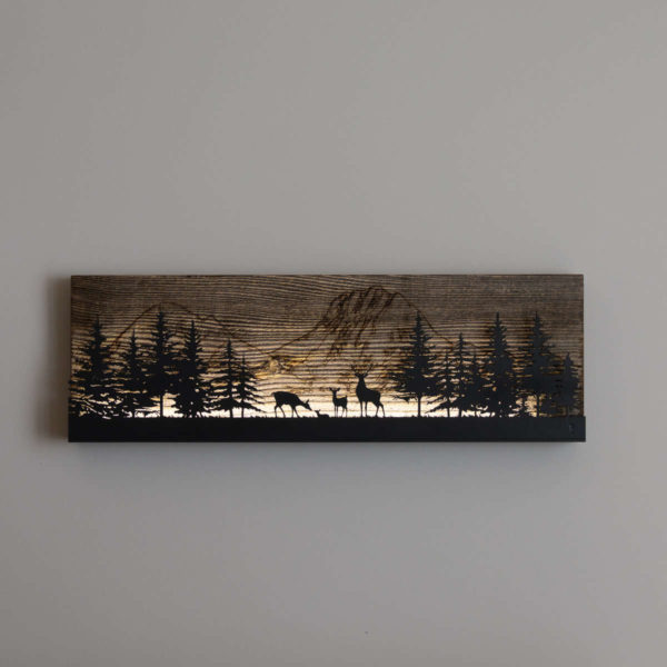 Tableau LED sans fil, 160x500 mm, gravure Moléson sur vieux bois – Image 2