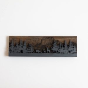 Tableau LED sans fil, 160x500 mm, gravure Gastlosen sur vieux bois