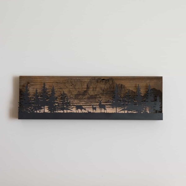 Tableau LED sans fil, 160x500 mm, gravure Gastlosen sur vieux bois – Image 2