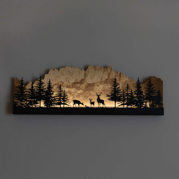 Tableau LED sans fil, 190x560 mm, gravure Gastlosen sur bois – Image 2