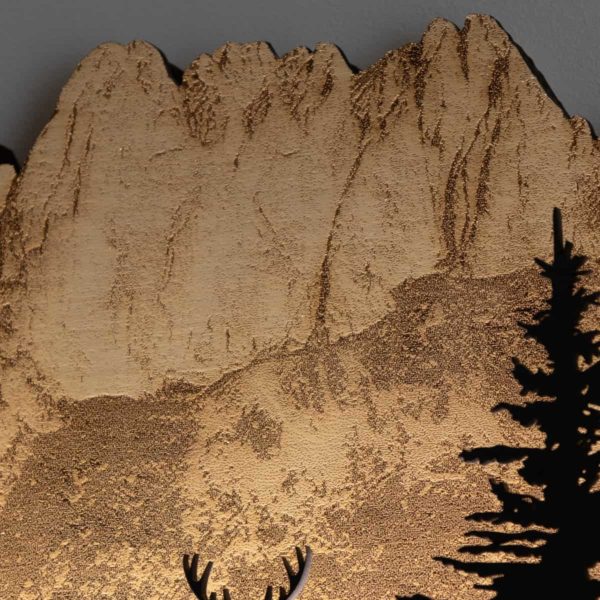 Tableau LED sans fil, 190x560 mm, gravure Gastlosen sur bois – Image 5