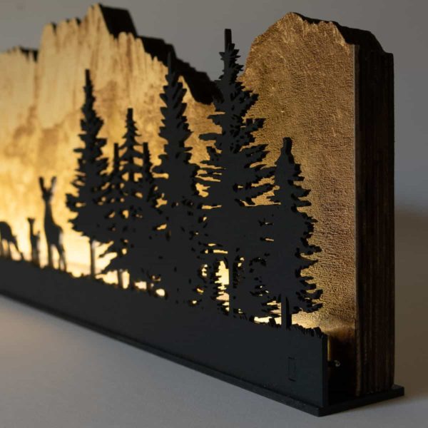 Tableau LED sans fil, 190x560 mm, gravure Gastlosen sur bois – Image 7