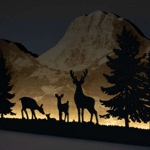 Tableau LED sans fil, 220x560 mm, gravure Moléson sur bois – Image 8