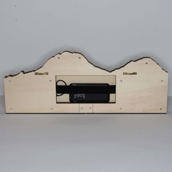 Tableau LED sans fil, 220x560 mm, gravure Moléson sur bois – Image 4